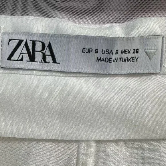 ZARA Women's White High-Waisted Straight-Leg Pants - Picture 7 of 16